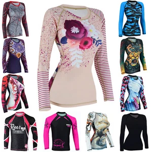 Koyes Fightwear MMA Compression Women's Rash Guard Wrestling Long Sleeve Top - Picture 1 of 111