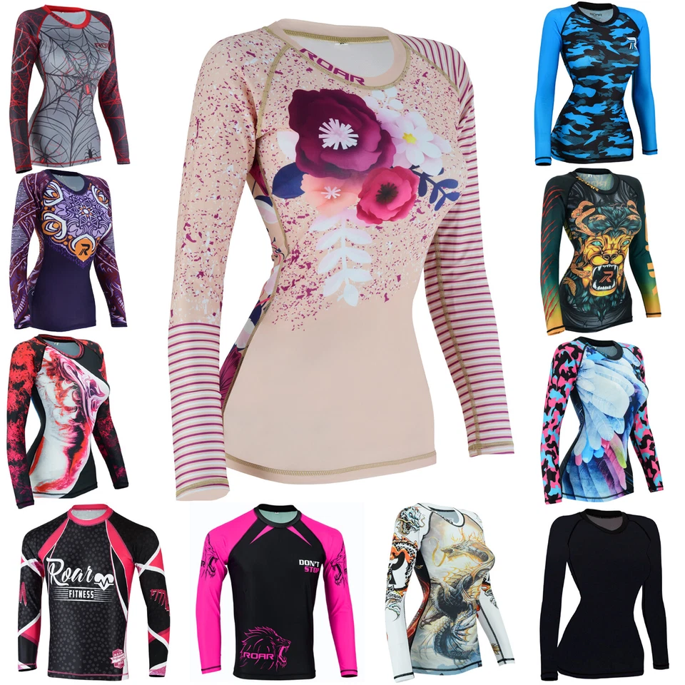 Koyes Fightwear  MMA Compression  Women's Rash Guard Wrestling Long Sleeve Top - Image 1 of 4