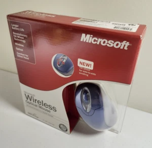 Microsoft Wireless Optical Mouse 2.0 Model 1008 Silver & Blue - Brand New - Picture 1 of 12