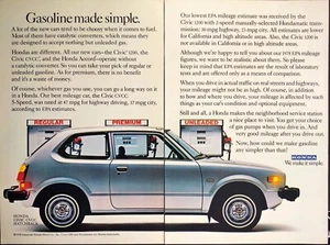 1978 Honda Civic CVCC Hatchback Vintage Print Ad Gasoline Pumps - Picture 1 of 6