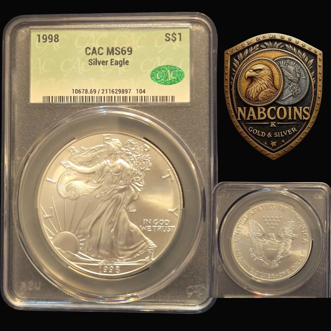 American Eagle MS 69 Graded 1998 Silver Bullion Coins for sale | eBay