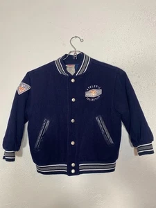 VTG Y2K Disney Store Tigger Varsity Blue Embordiered Jacket Toddlers Boys XS - Picture 1 of 13