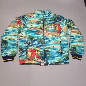 Polo Ralph Lauren Jacket Mens Medium Hawaiian Floral Packable Down Puffer - Picture 1 of 17