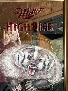 Miller High Life Wisconsin Badger Beer Mirror, Circa 1995 - Picture 1 of 4