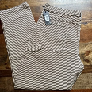 Dickies Mens Woven Twill Carpenter Brown Striped Pants Size 38X32 Workwear NWT - Picture 1 of 7
