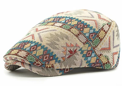 Mujer Boina Estampado Boho Sombrero Newsboy Ivy Gorra Cabbie Gorra Plana Caqui Foto 1 de 4
