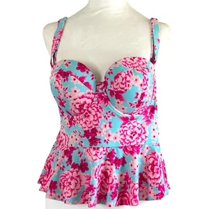 NWOT Torrid Swim Women's Underwire Floral Print Tankini Size 0 (Size 12) - Picture 1 of 7