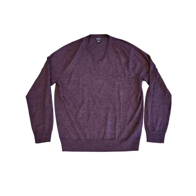 Para Hombres J Crew Mezcla de Lana Cuello en V Suéter Ligero Granate Púrpura Grande Preppy Foto 1 de 4