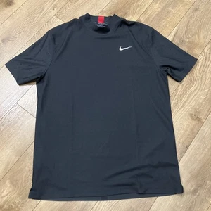 Nike Tiger Woods Collection Golf Dri Fit Mock Neck Shirt Black Mens Size M EUC - Picture 1 of 5