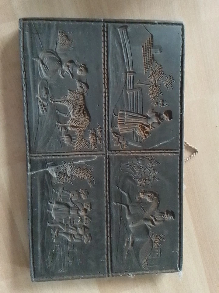 Model Springerle Wachs Schwarz Form Reiter Schaf Bauer alt antik Deko Aufhänger - Bild 1 von 4