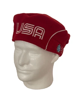 Roots Olympics 2006 Turin Baskenmütze rot weiß Einheitsgröße Strick Erwachsene Unisex L/XL - Bild 1 von 2