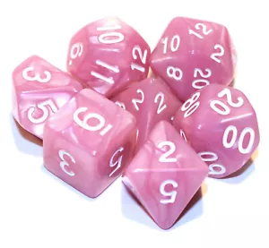 Juego de 7 dados poliédricos de mármol con bolsa - pétalos de clavel - Imagen 1 de 2