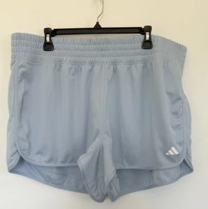 adidas Powder Blue Woman's Training Shorts High Rise 3 in Inseam Plus Sz 1X NWT - Picture 1 of 9