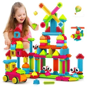 STEM Building Toys, Contixo ST5 144 pcs Bristle Shape 3D Tiles Set Construction - Picture 1 of 12