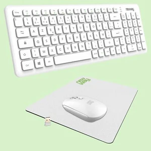 RF01 kabellose Tastatur mit Pad – Französische kabellose Tastatur AZERTY 97 T... - Bild 1 von 9