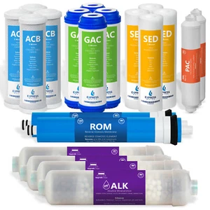 2 Year Alkaline Reverse Osmosis System Replacement Set – 20 Filters – 100 GPD - Picture 1 of 9