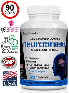 Brain Booster Supplement for Brain and Memory Cognition, Bacopa, Huperzine 90 Ct - Picture 1 of 10