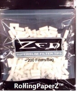 600 Zen SUPER SLIM Cigarette Filter Tips ( 3 SEALED BAGS OF 200 ) 15 mm long - Picture 1 of 3