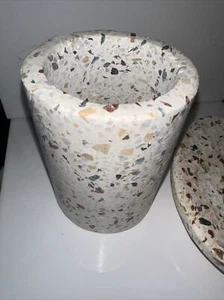 BathAccessories Set Soap Dish Toothbrush Holder confetti, stone. World market. - Picture 1 of 11