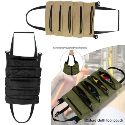Roll Tool Roll Multi-Purpose Tool Roll Up Bag Wrench Roll Pouch Hanging Carrier - Image 1 of 4