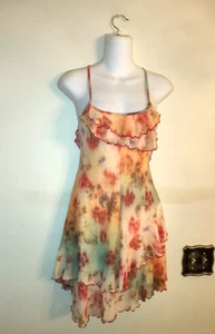 Women's Urban Outfitters Lulu Ruffle Asymmetrical Mesh Layers Mini Dress Size XS - Picture 1 of 18