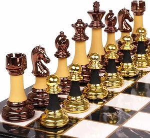 15" Acrylic Chess Set With Zinc Alloy + Acrylic Pieces & Folding Wooden Board - Picture 1 of 6