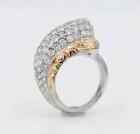 Features A Hand Carved Design In 935 Two Tone Silver With Pave Set CZ Women Ring