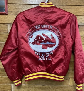 USS EL PASO LKA-117 Med Cruise SATIN JACKET Medium - Picture 1 of 4