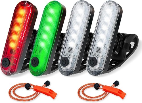 Kit de luces LED de navegación para barco kayak, popa 1 rojo 1 verde 2 blanco -