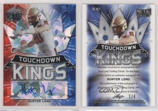 2021 Leaf Metal Draft Red White & Blue Crystals /4 Hunter Long Rookie Auto RC
