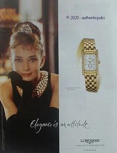 PUBLICITE LONGINES MONTRE DOLCE VITA AUDREY HEPBURN ACTRICE DE 2002 AD PUB RARE - Imagen 1 de 1