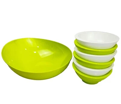 Zak Designs Juego de Ensaladera 7 Piezas Melamina Verde Lima Blanco Verano Piscina Exterior Foto 1 de 4