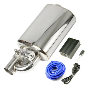 EDELSTAHL KLAPPEN-AUSPUFF KLAPPEN-SCHALLDÄMPFER 63MM UNTERDRUCK + FERNBEDIENUNG - Bild 1 von 4