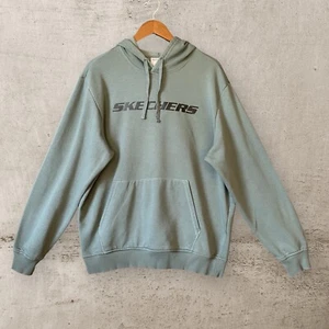 Sketchers Felpa con Cappuccio Uomo Taglia Verde Heritage Pullover Felpa in Pile TG/L - Foto 1 di 13