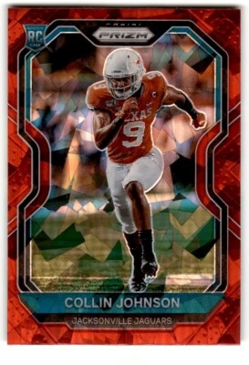2020 Panini Prizm Red Cracked Ice Collin Johnson Rookie #353 Jacksonville - Image 1 of 2