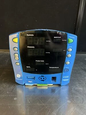 GE Carescape V100 Patient Monitor NIBP Temp MASIMO SpO2 Printer - Image 1 of 4