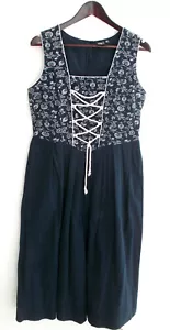 Damen Trachten Kleid ärmellos blau geblümt Gr. 36 v. B. - Bild 1 von 2