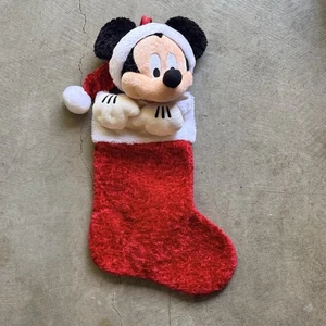 Vintage Walt Disney World Mickey Mouse Weihnachten Plüsch Strumpf - Bild 1 von 4