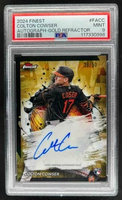 2024 Finest Colton Cowser Auto RC Gold Refractor #39/50 Orioles PSA 9 - Image 1 of 2