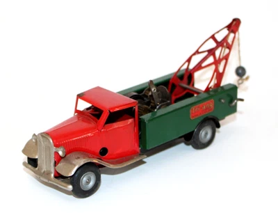 Tri-ang Minic 48M Grúa Mecánica Cuerda con Cabrestante Funciona Rojo Verde Foto 1 de 4