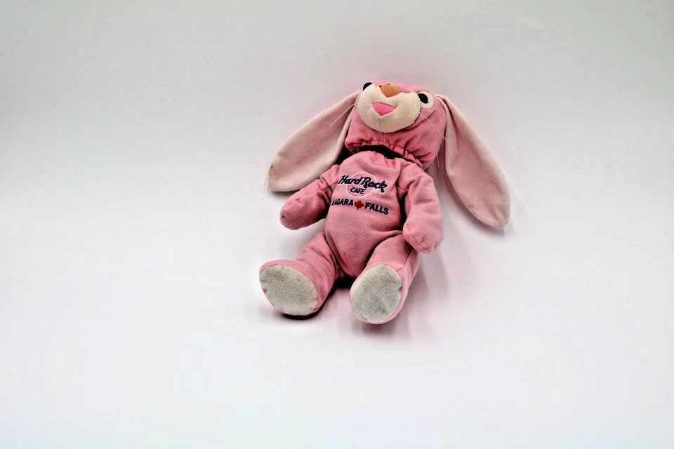 RARO 2001 PINK EASTER BUNNY HARD ROCK CAFÉ HERRINGTON'S TEDDY BEAR TBC FUKUOKA Foto 1 de 4