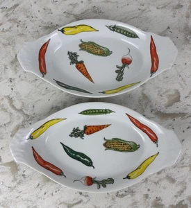 Paar BIA Cordon Bleu Gemüse Porzellan Oval Au Gratin Backform 10" - Bild 1 von 10