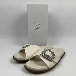 The Drop Agnes Ivory Flat Buckle Sandal, Size US 7.5 *NEW* - Picture 1 of 6