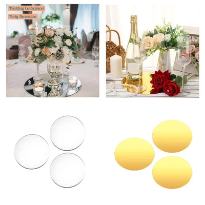 3x Round Mirrors for Centerpieces for Tables for Wedding Party Wall Decor - Image 1 of 2