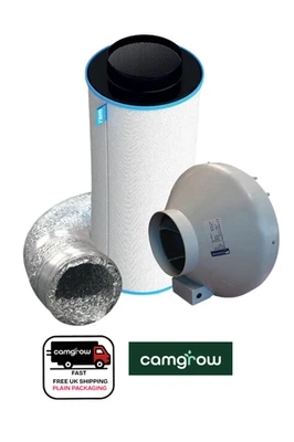 RAM Carbon Filter Kit - RVK  Fan 6" & RAM  6" 150mm Filter & 5m Silver Ducting - Image 1 of 2