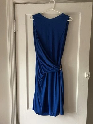 STUNNING Gucci Cobalt Blue Cross Front Bodycon Dress. Sexy Back. Size M - Image 1 of 4