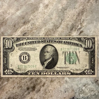 1934A $10 FRN (New York) Fr#2006B VF/VF+ Circulated (B/C Block) - Image 1 of 4