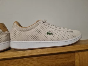 Lacoste Men's Carnaby Evo Luxury SPM Suede Trainers in Off White UK 7 - Picture 1 of 8