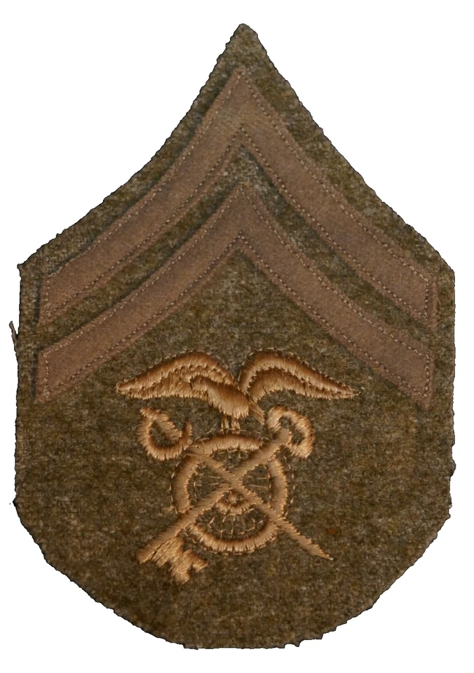 WWI US Army Quartermaster Corps QMC Corporal Rank Patch Wool War-Time Const. - Image 1 of 3