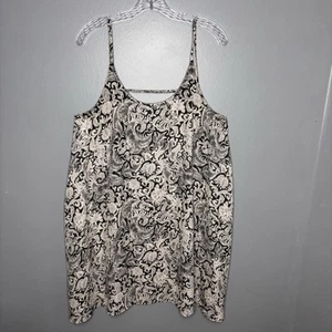 Vestido sin mangas Free People íntimamente sin mangas para mujer beige negro floral boho - Imagen 1 de 9
